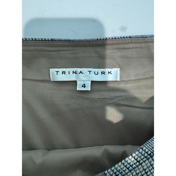 Trina Turk Women's Pleated Ruffle Plaid Mini Skirt Size 4 Academia Professional - Picture 5 of 11